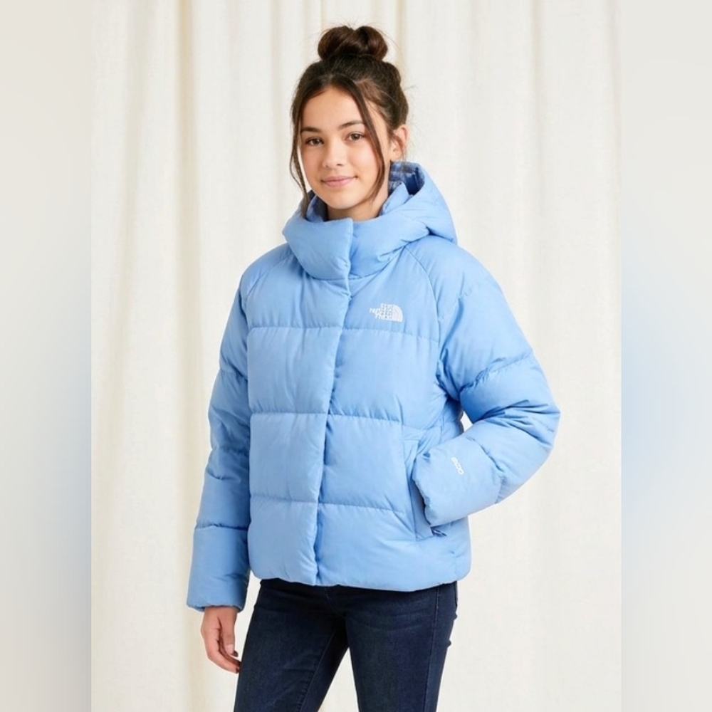 North Face Girl's Down Jacket XXL Dark Cornflower Blue - Picture 3 of 12